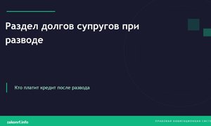 Раздел долгов супругов при разводе.