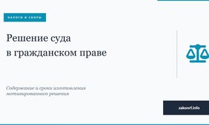 Решение суда в гражданском праве.