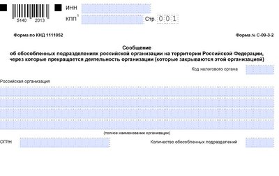 Сообщение о закрытии ОП