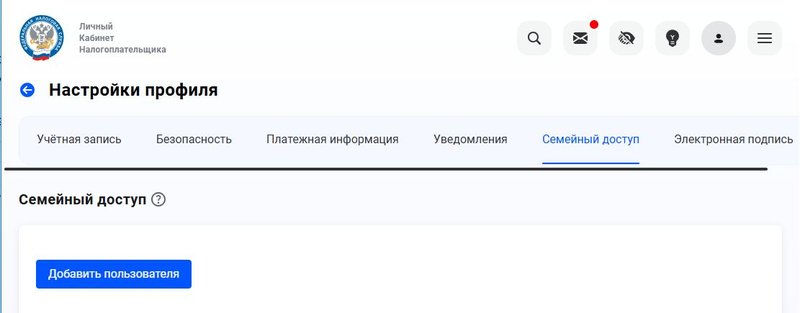 Семейный доступ налоги