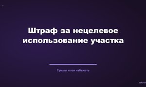 Штраф за нецелевое использование участка.