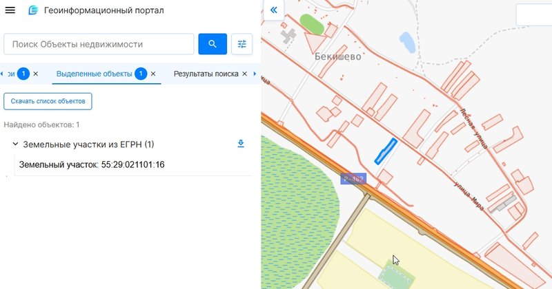Публичная кадастровая карта на сайте Росреестра