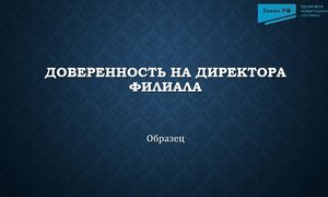 Доверенность на директора филиала