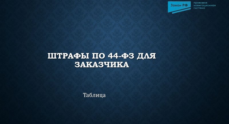 Штрафы по 44-ФЗ