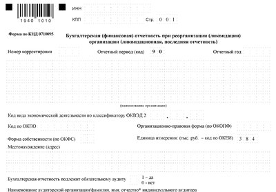 Бланк промежуточного ликвидационного баланса