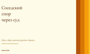 Соседский спор через суд.