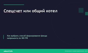 Спецсчет или общий котел.