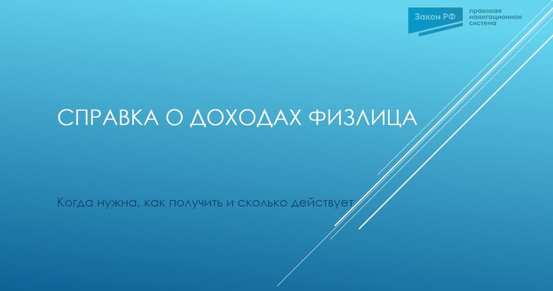 Справка о доходах физлица