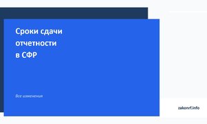 Сроки сдачи отчетности в СФР