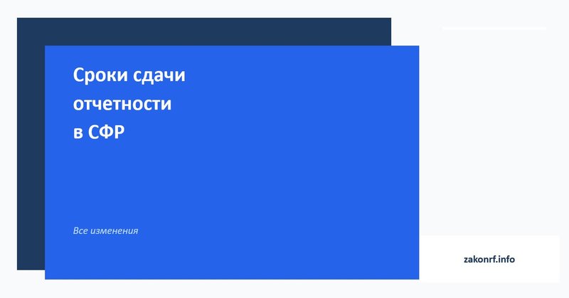 Сроки сдачи отчетности в СФР