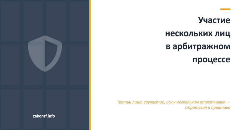 Участие нескольких лиц в арбитражном процессе.