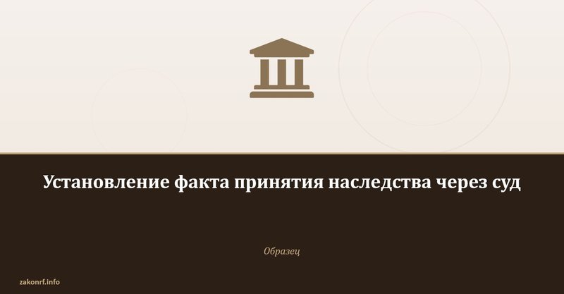 Установление факта принятия наследства через суд .