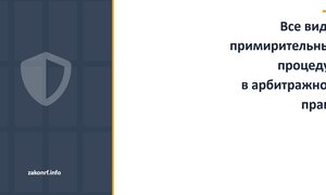 Все виды примирительных процедур в арбитражном праве