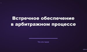 Встречное обеспечение в арбитражном процессе