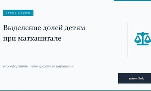 Выделение долей детям при маткапитале.