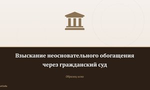 Взыскание неосновательного обогащения через гражданский суд.