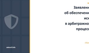 Заявление об обеспечении иска в арбитражном процессе