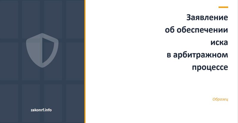 Заявление об обеспечении иска в арбитражном процессе