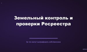 Земельный контроль и проверки Росреестра.