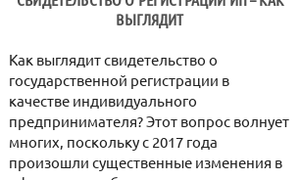 Свидетельство о регистрации ИП – как выглядит
