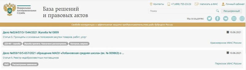 База решений ФАС