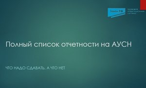 отчетность АУСН
