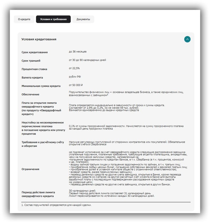 предложение 1 овердрафт