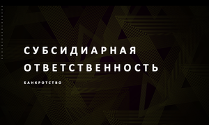 субсидиарная ответственность банкротство